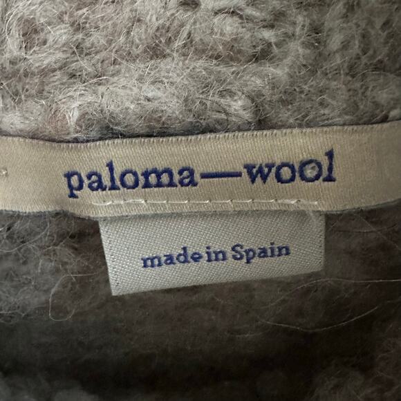 Paloma Wool Carlota Off-Shoulder Sweater Taupe Alpaca Blend - Picture 9 of 11